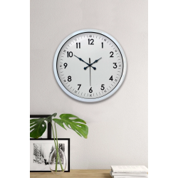Mey İthalat® 40 cm Beyaz Metal Standart Duvar Saati