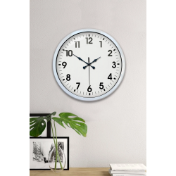 Mey İthalat® 40 cm Beyaz Metal Standart Duvar Saati