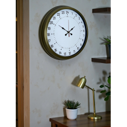 Mey İthalat® 40 Cm Eskitme Metal 24 Saat Göstergeli Özel Tasarım Duvar Saati