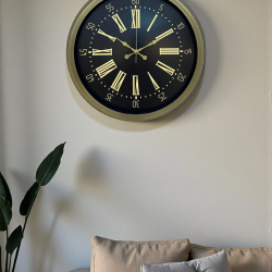 Mey İthalat® 40 Cm Metal Antik Roma Eskitme Duvar Saati