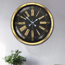 Mey İthalat® 40 cm Metal Gold Roma Rakamlı Duvar Saati