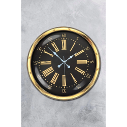 Mey İthalat® 40 cm Metal Gold Roma Rakamlı Duvar Saati
