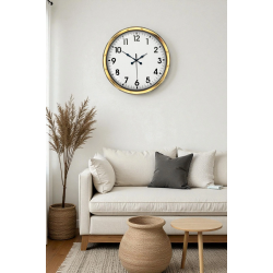 Mey İthalat® 40 cm Metal Gold Standart Duvar Saati – Modern ve Dekoratif Tasarım