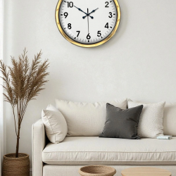 Mey İthalat® 40 cm Metal Gold Standart Duvar Saati – Modern ve Dekoratif Tasarım