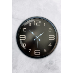 Mey İthalat® 40 cm Siyah Metal Modern Duvar Saati