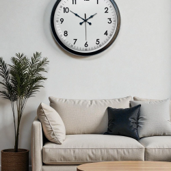 Mey İthalat® 40 cm Siyah Metal Standart Duvar Saati