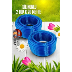 Mey İthalat® 40 Metre Silikonlu Bahçe Hortumu Sulama Aparatı HEDİYELİ 712343