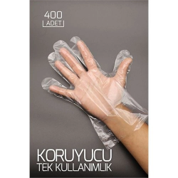 Mey İthalat® 400 Adet Tek Kullanımlık Şeffaf Eldiven