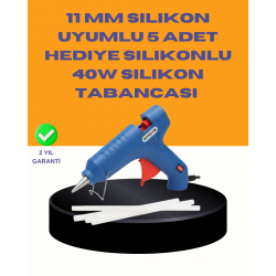 Mey İthalat® 40W Sıcak Mum Silikon Tabancası 5 Silikon Hediyeli Hızlı Yapıştırma