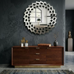 Mey İthalat® 40x40 cm Kırılmaz Pleksi Dekoratif Duvar Aynası - Modern Geometrik Tasarım 1. Sınıf Ayna
