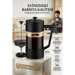 Mey İthalat® 420 ml Tortusuz French Press - Çift Filtreli Kahve Demleme Sanatı   716540