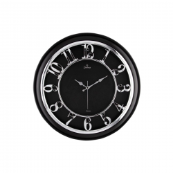 Mey İthalat® 45 Cm Siyah Çerçeve Kabartma Gümüş Rakam Duvar Saati