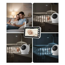 Mey İthalat® 4.5 İnç Ekranlı Gece Görüşlü Bebek Kamerası ve Monitörü