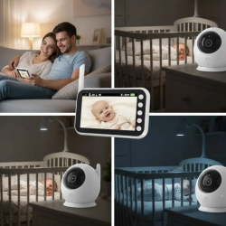 Mey İthalat® 4.5 İnç Ekranlı Gece Görüşlü Bebek Kamerası ve Monitörü