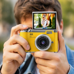 Mey İthalat® 48 MP 4K Dijital Kamera Flip Ekranlı Vlog Selfie Çekim Profesyonel Fotoğraf Makinesi