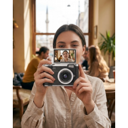 Mey İthalat® 48 MP Kompakt Dijital Kamera 4K Video 8X Zoom ve Flip Ekran Selfie Vlog Uyumlu