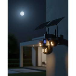 Mey İthalat® 4G Destekli Çift Güneş Panelli IP Kamera Gece Görüşlü ve Sesli İletişimli