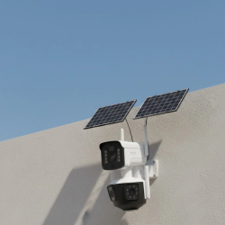 Mey İthalat® 4G Destekli Çift Güneş Panelli IP Kamera Gece Görüşlü ve Sesli İletişimli