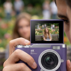 Mey İthalat® 4K Kompakt Kamera 48 MP Autofocus Flash Özellikli Vlog Kamera