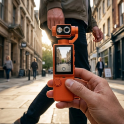 Mey İthalat® 4K Ultra HD Gimbal Vlog Kamera 180 Derece Döner Lens ve Sabitleyici Özellikli