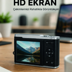 Mey İthalat® 4K Video Kayıtlı 48 MP Dijital Fotoğraf Makinesi Otomatik Odaklama