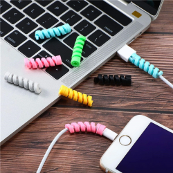 Mey İthalat®  4lü , Android Şaj Kablosu Koruyucu Silikon Spiral Yay Aparat