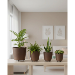 Mey İthalat® 4LÜ VAZO KAHVERENGİ