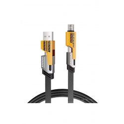 Mey İthalat® 4’ü 1 Arada 65W Hızlı Şarj Kablosu – USB ve Type-C Girişli, Örgülü Dayanıklı