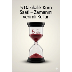 Mey İthalat® 5 Dakikalık Kum Saati Zamanlayıcı – KIRMIZI Dekoratif Masa Saati 4 Renk Seçeneği