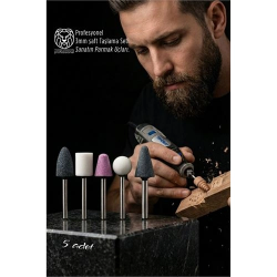 Mey İthalat® 5'li Dremel Ucuna Taşlama Seti - 3mm Şaft Profesyonel Oyma, Şekillendirme ve Rötuş Uçları