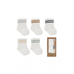 Mey İthalat®   5'Li Penye Kaymaz Çember Soket Çorap 10122 Ekru