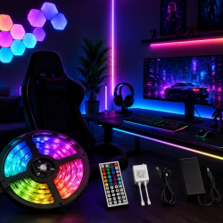 Mey İthalat® 5 Metre RGB LED Şerit Kumandalı 5050 Renk Değiştiren LED Strip