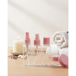 Mey İthalat® 5 Parça Seyahat Boy Kozmetik Seti Şeffaf Düzenleyici