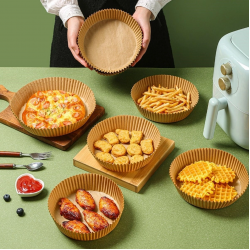 Mey İthalat® 50 Adet Air Fryer Pişirme Kağıdı Tek Kullanımlık Hava Fritöz Yağ Geçirmez Yapışmaz Tabak Model