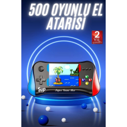 Mey İthalat® 500 Oyunlu Retro Sup Konsolu Taşınabilir Mini Gamepad 3,5 İnç Ekran