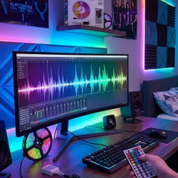 Mey İthalat® 5050 RGB LED Şerit 5 Metre Uzaktan Kumandalı Ortam Aydınlatma Led