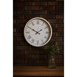 Mey İthalat® 52 cm Beyaz Metal Roma Rakamlı Duvar Saati