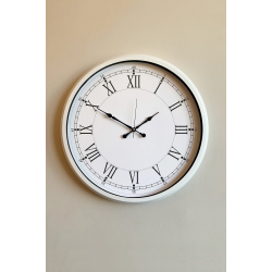 Mey İthalat® 52 cm Beyaz Metal Roma Rakamlı Duvar Saati