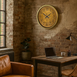 Mey İthalat® 52 cm Eskitme Metal Retro Duvar Saati