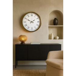 Mey İthalat® 52 cm Eskitme Metal Retro Duvar Saati