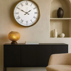 Mey İthalat® 52 cm Eskitme Metal Retro Duvar Saati