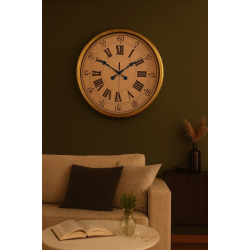 Mey İthalat® 52 cm Eskitme Metal Roma Rakamlı Duvar Saati