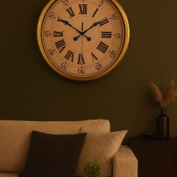 Mey İthalat® 52 cm Eskitme Metal Roma Rakamlı Duvar Saati