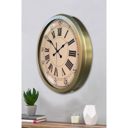 Mey İthalat® 52 cm Eskitme Metal Roma Rakamlı Duvar Saati