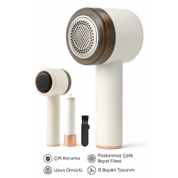 Mey İthalat® 6 Bıçaklı 2 Kademeli  Tüy Tiftik  Şarjlı   Temizleme Makinesi Ve Tüy Toplama Rulosu (Yedek Bıçaklı)