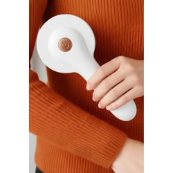 Mey İthalat® 6 Bıçaklı Şarjlı Tüy Ve Tiftik Temizleme Makinesi Beyaz Yuvarlak Tasarım YEDEK BIÇAKLI