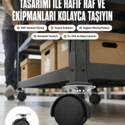 Mey İthalat® 6 cm Döner Kilitsiz Ayak Tek Parça