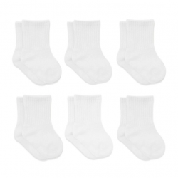 Mey İthalat® 6'Lı Basic Penye Soket Çorap 10101 Beyaz