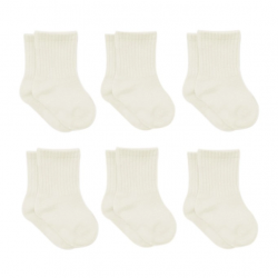Mey İthalat® 6'Lı Basic Penye Soket Çorap 10101 Ekru