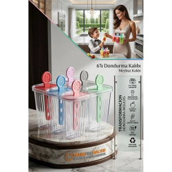 Mey İthalat® 6'lı Dondurma ve Meybuz Kalıbı | Sağlıklı Ev Yapımı Atıştırmalık Seti  721454